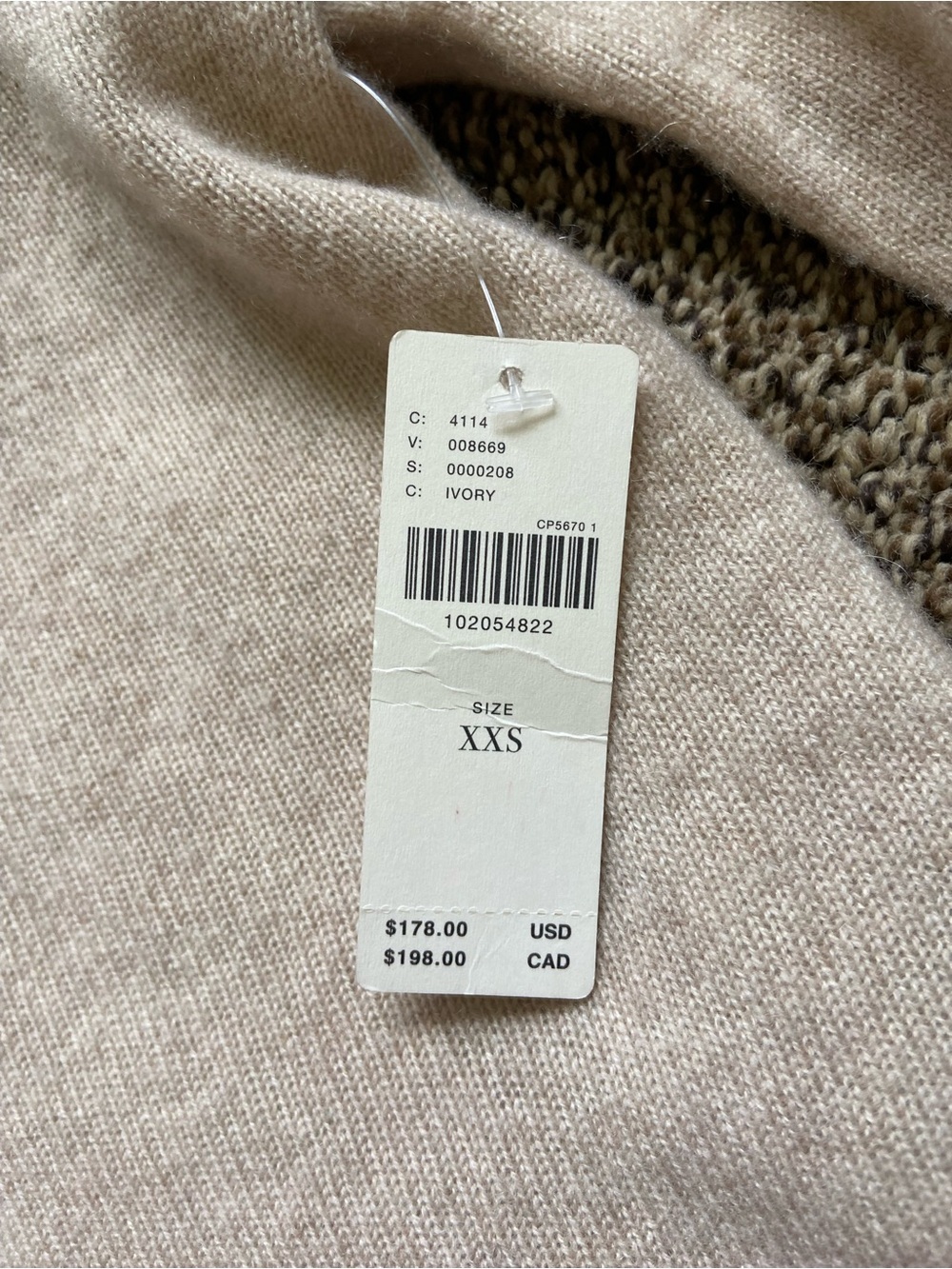 NWT Anthropologie Pilcro Cashmere Cardigan Sweater Ivory XXS - Picture 4 of 8
